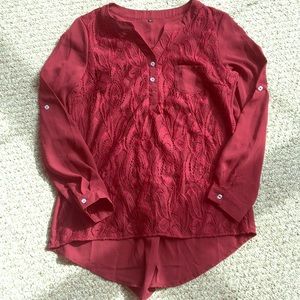 Maroon blouse NWOT